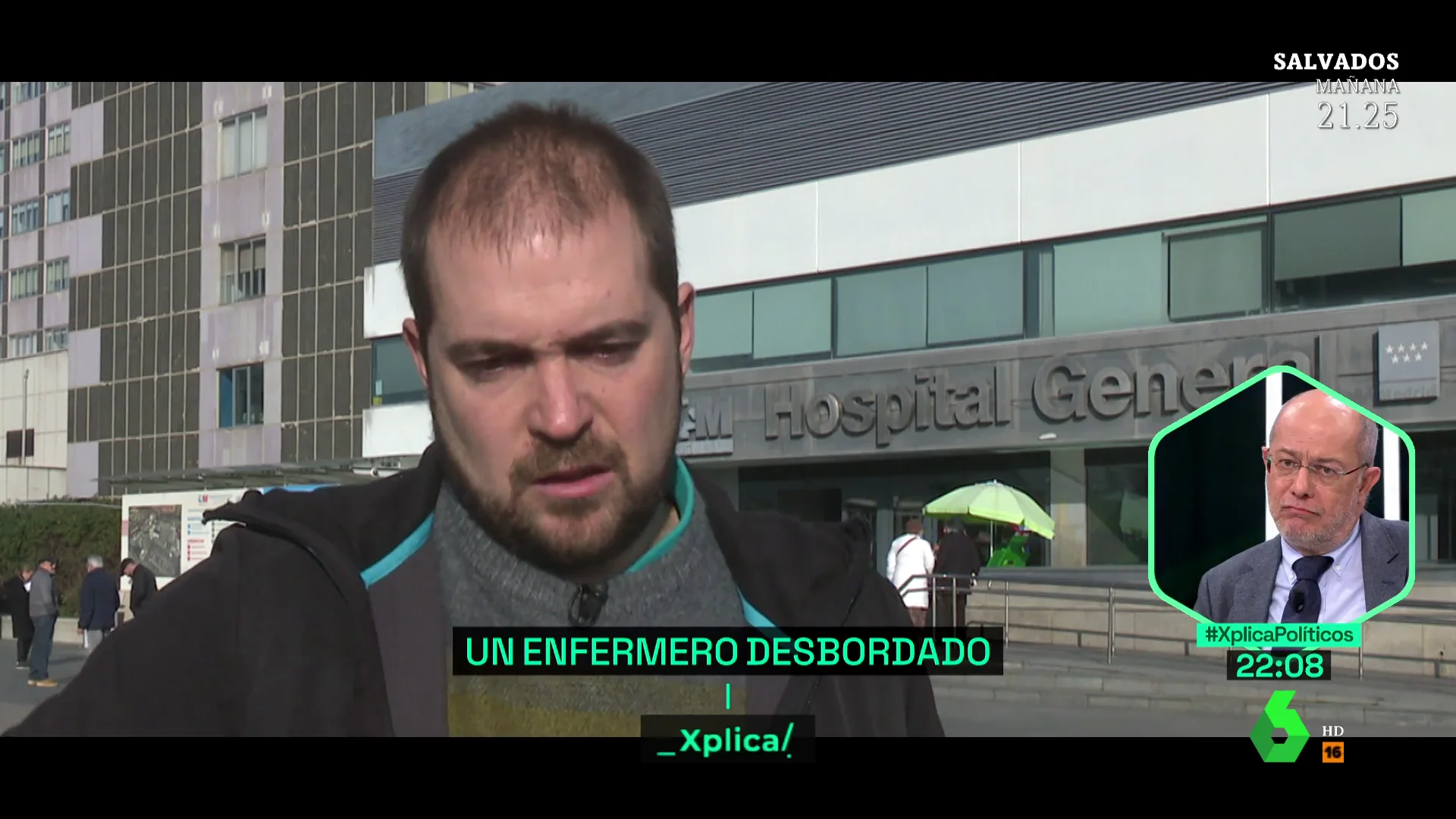 Un enfermero se derrumba al definir lo "duro" que es trabajar con las condiciones de la sanidad pública madrileña