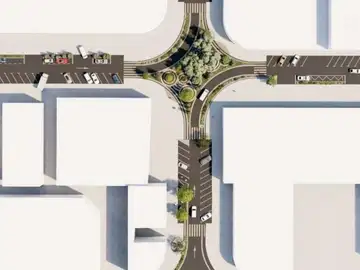 Proyecto de la 'no-rotonda de Alicante Boceto de la rotonda especial para peatones de Alicante