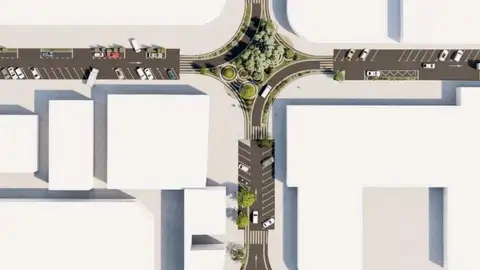 Proyecto de la 'no-rotonda de Alicante Boceto de la rotonda especial para peatones de Alicante