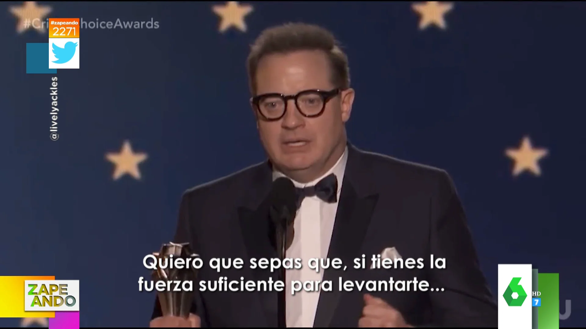 Brendan Fraser y su emotivo discurso contra la adversidad en los Critics Choice Awards