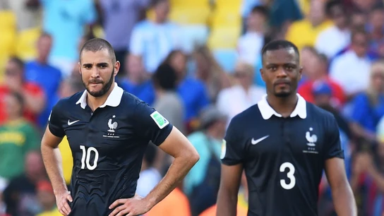 Karim Benzema y Patrice Evra Karim Benzema y Patrice Evra