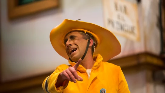 Un miembro del cuarteto Brigada Amarilla (agüita con nosotros), que participó en el COAC de 2019 Un miembro del cuarteto Brigada Amarilla (agüita con nosotros), que participó en el COAC de 2019