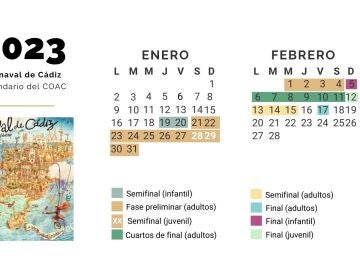 COAC 2023 calendar: order of performances, day by day, of the Carnival of Cádiz