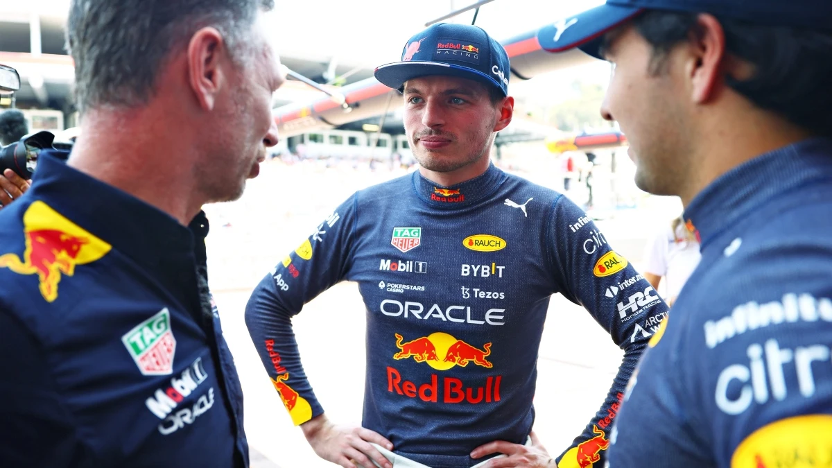 Verstappen, Horner y Pérez