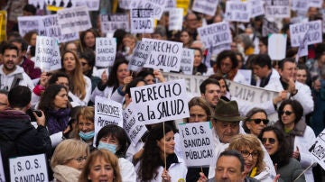 Imagen de archivo de una manifestación por la sanidad pública en Andalucía