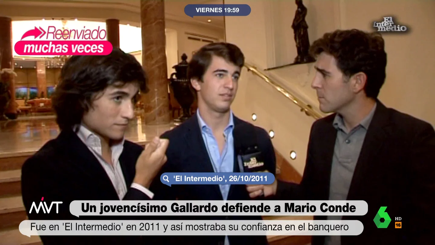 Así defendía García-Gallardo a Mario Conde en 2011 ante los micrófonos de El Intermedio Así defendía García-Gallardo a Mario Conde en 2011 ante los micrófonos de El Intermedio