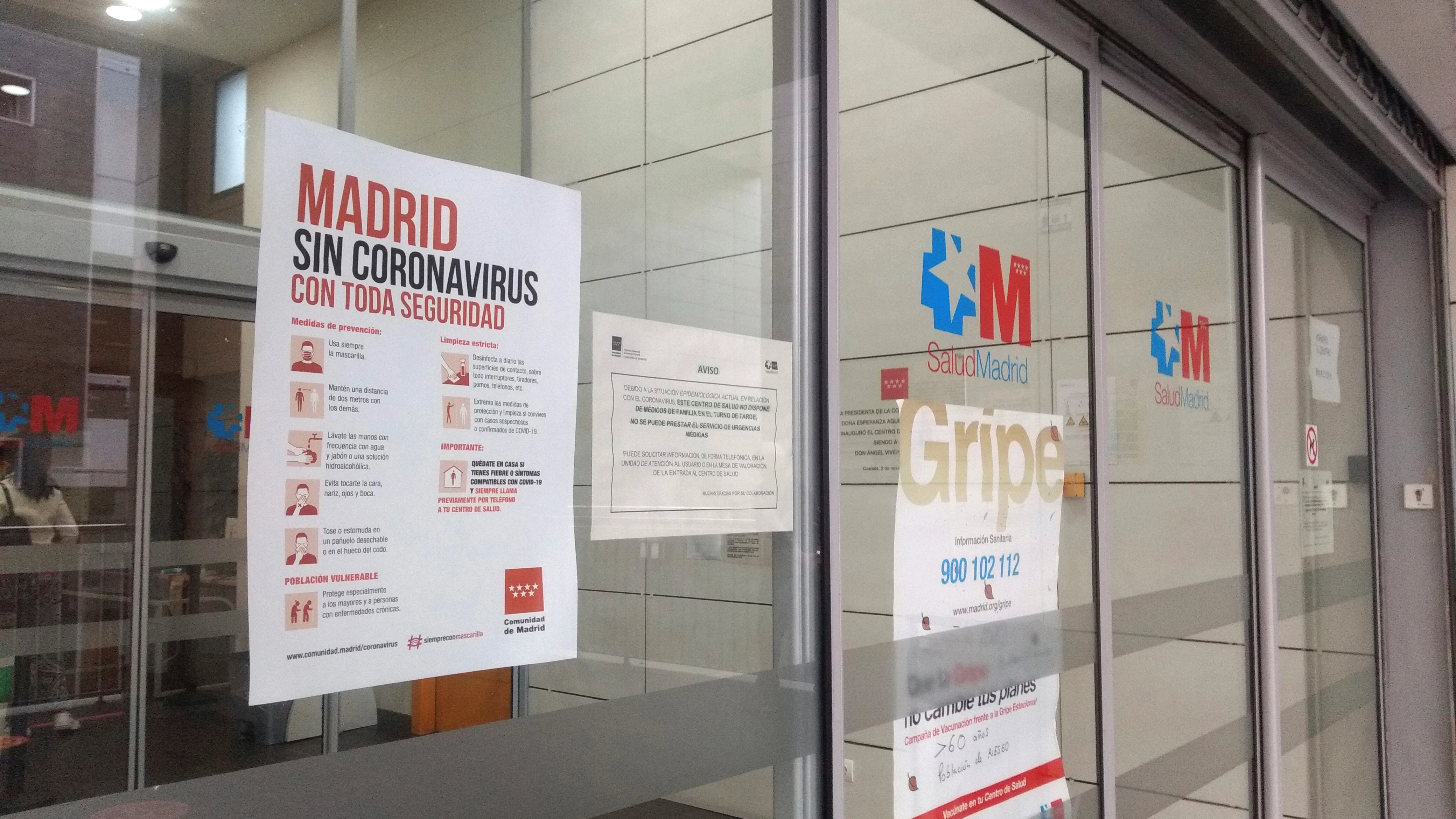 Imagen de archivo de un centro de salud en Madrid