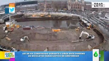 El vídeo de cómo se ha construido el primer parking de bicicletas subacuático del mundo en Ámsterdam 