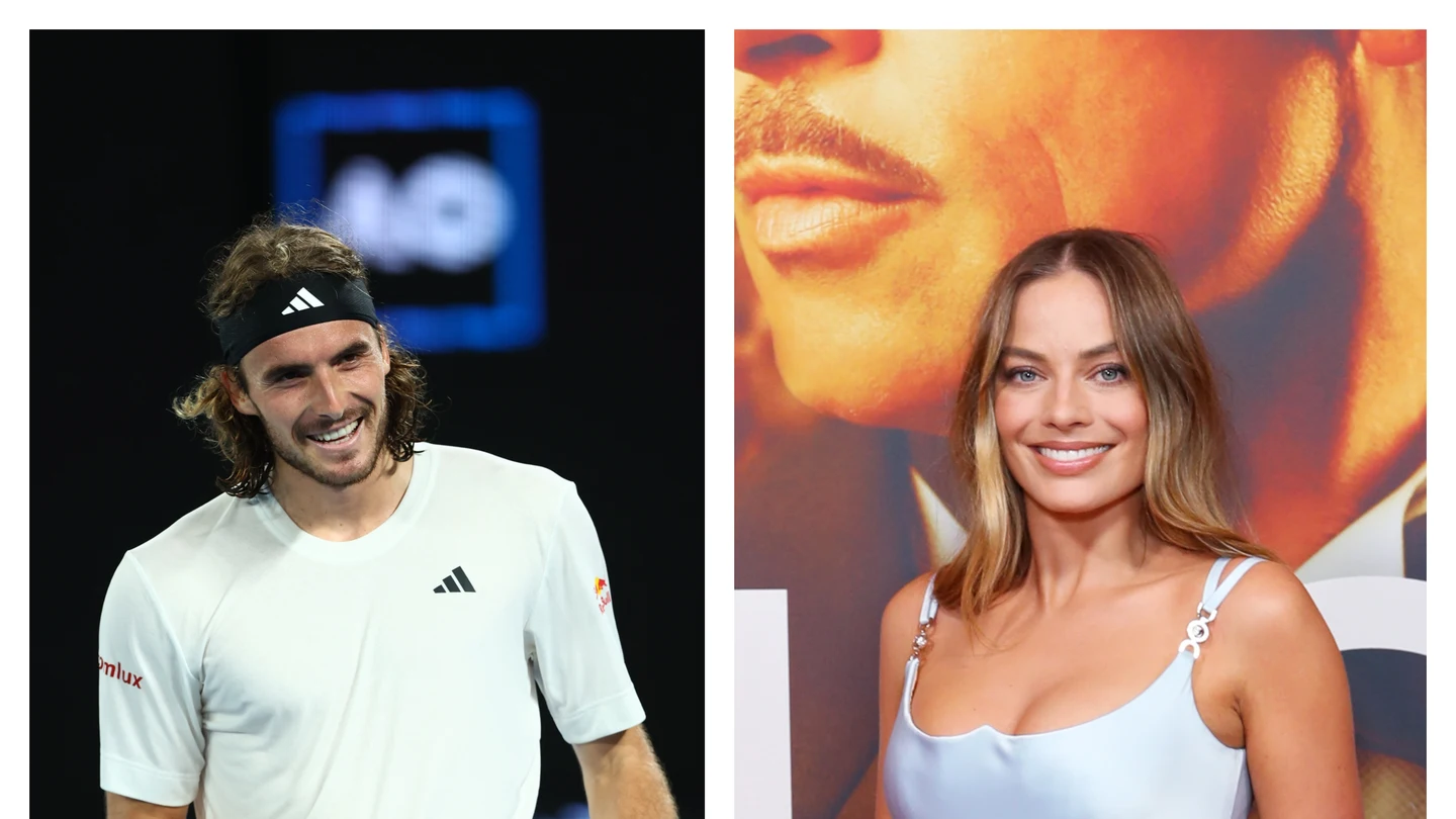 Stefanos Tsitsipas y Margot Robbie Stefanos Tsitsipas y Margot Robbie