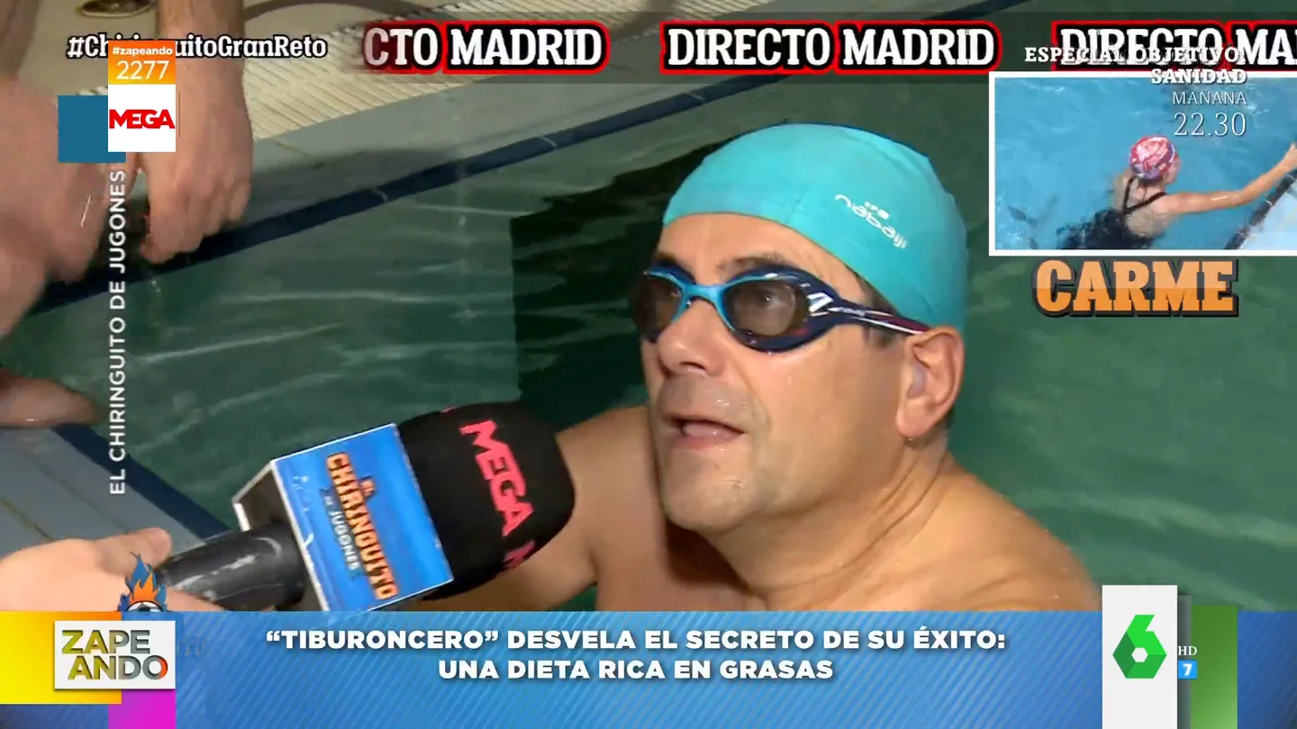 Así entrena Roncero para enfrentarse a Carme Barceló en una carrera de natación Así entrena Roncero para enfrentarse a Carme Barceló en una carrera de natación