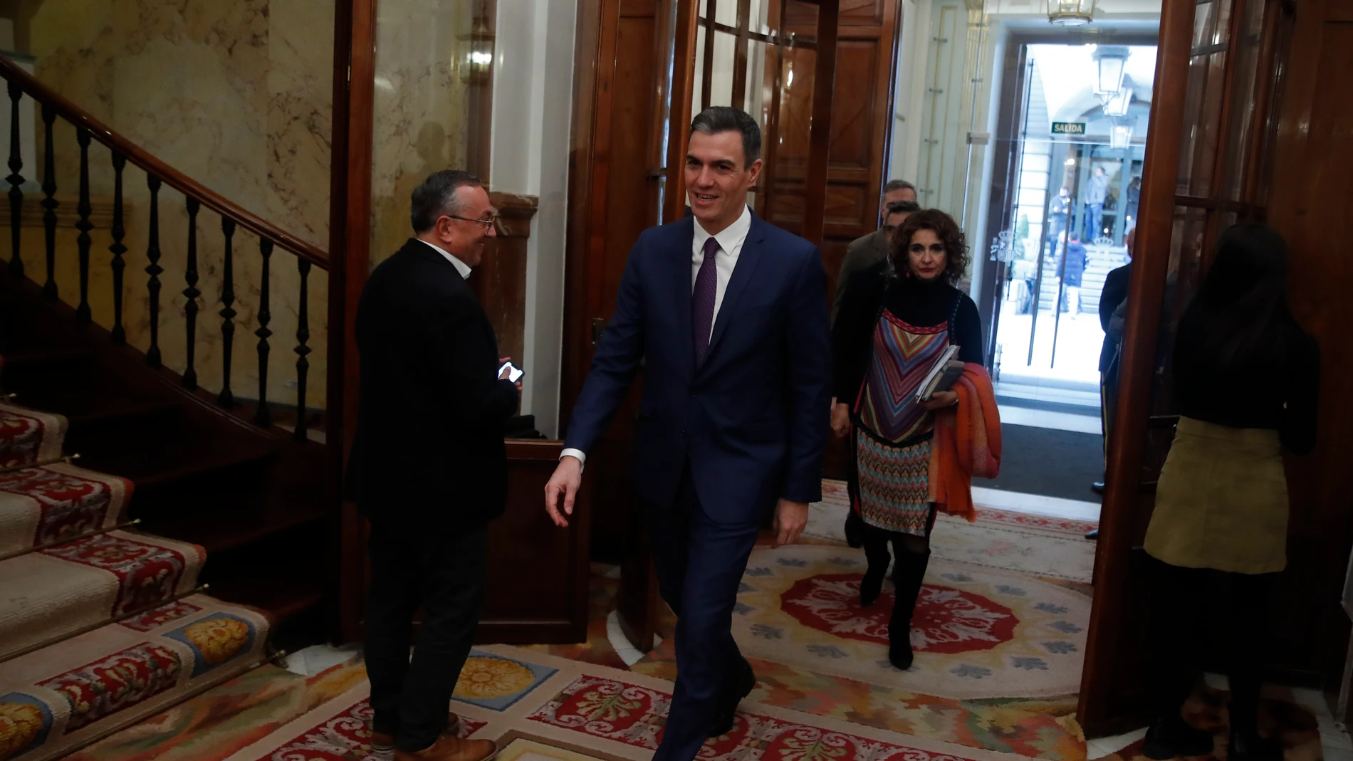 El presidente del Gobierno, Pedro Sánchez, a su llegada al Congreso de los Diputados.