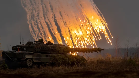 Imagen de archivo de un tanque 'Leopard 2A6' durante maniobras militares de la OTAN Imagen de archivo de un tanque 'Leopard 2A6' durante maniobras militares de la OTAN
