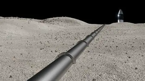 Tubería en el Polo Sur de la Luna para transportar oxígeno Tubería en el Polo Sur de la Luna para transportar oxígeno