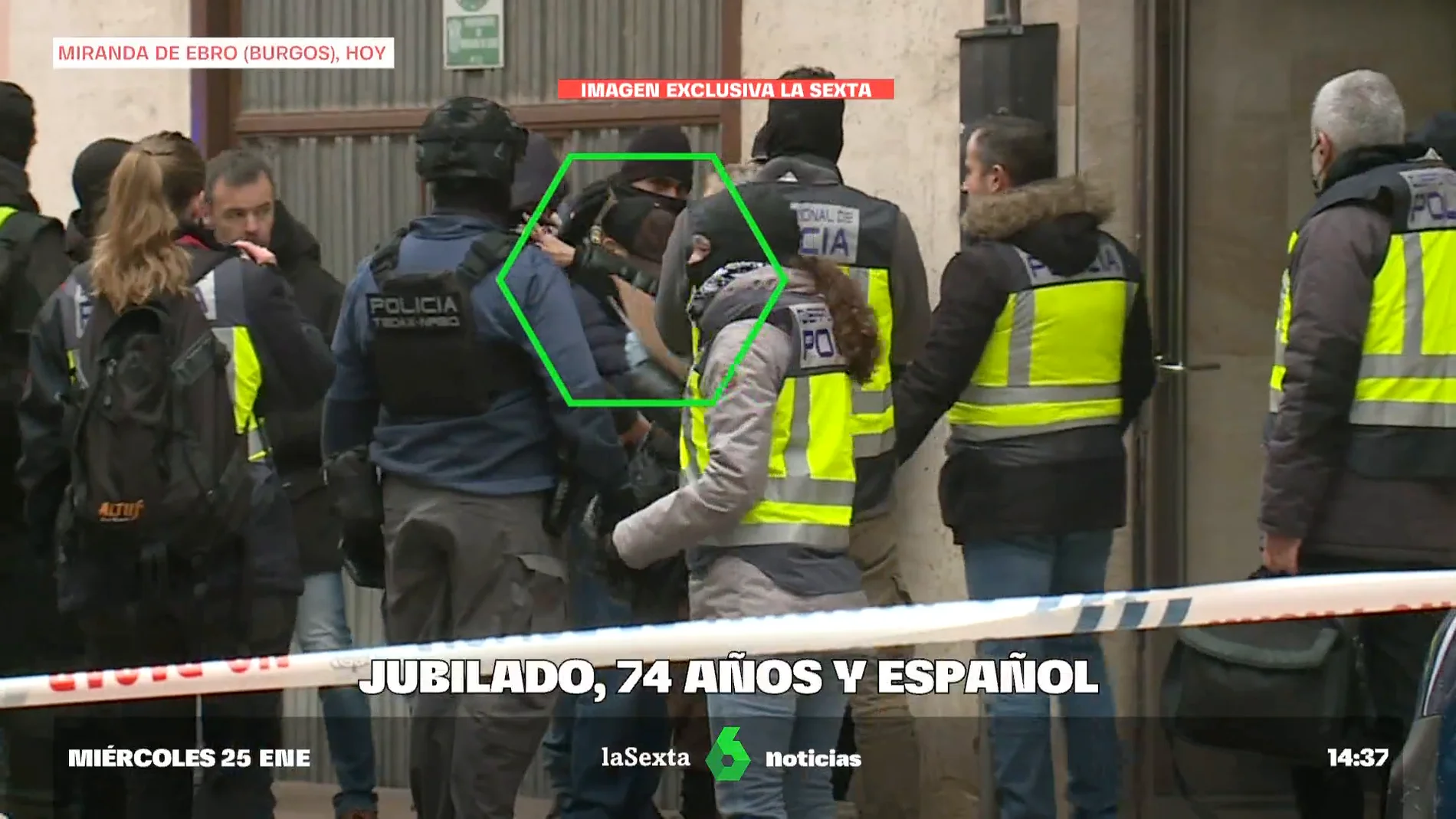 Imagen del detenido en Burgos por el envío de cartas explosivas