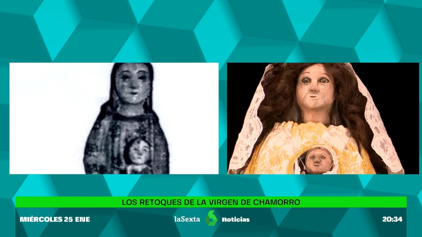 Los 'retoques' que amenazan con convertir a la Virgen de Chamorro de Ferrol en el nuevo 'Ecce Homo' Los 'retoques' que amenazan con convertir a la Virgen de Chamorro de Ferrol en el nuevo 'Ecce Homo'