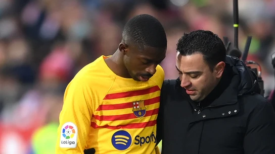 Dembélé, con Xavi Dembélé, con Xavi