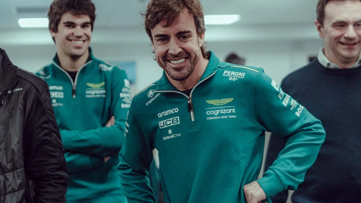 Lance Stroll, Fernando Alonso y Dan Fallows 