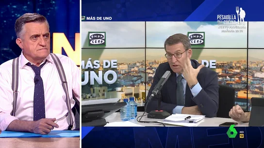 "Según Feijóo, Sánchez es como Jesucristo, pero en lugar de multiplicar los panes y los precios, ha multiplicado su precio", ironiza El Gran Wyoming, que ironiza sobre este análisis de Feijóo afirmando que la economía española va mal: "Según Feijóo, Sánchez es como Jesucristo, pero en lugar de multiplicar los panes y los precios, ha multiplicado su precio", ironiza El Gran Wyoming, que ironiza sobre este análisis de Feijóo afirmando que la economía española va mal:
