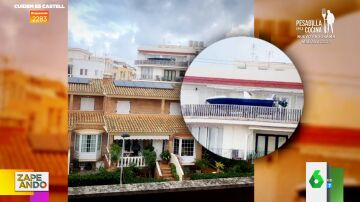 Un vecino de Menorca 'aparca' su lancha de seis metros en la terraza de su casa
