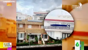 Un vecino de Menorca 'aparca' su lancha de seis metros en la terraza de su casa