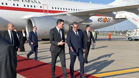 Pedro Sánchez, junto a Aziz Ajanuch en Rabat Pedro Sánchez, junto a Aziz Ajanuch en Rabat