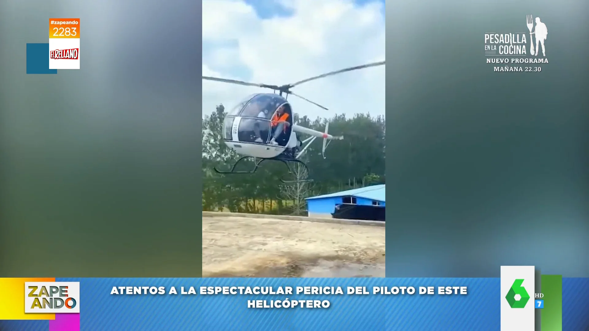 La pericia viral de un piloto de helicóptero que aterriza sobre una azotea y deja a su pasajero