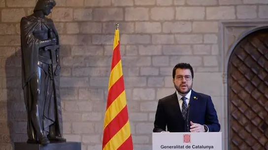 El presidente de la Generalitat, Pere Aragonès, comparece ante los medios de comunicación. El presidente de la Generalitat, Pere Aragonès, comparece ante los medios de comunicación.