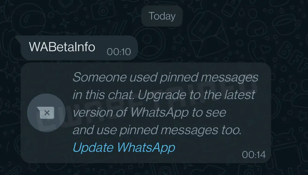 Mensaje fijado en WhatsApp