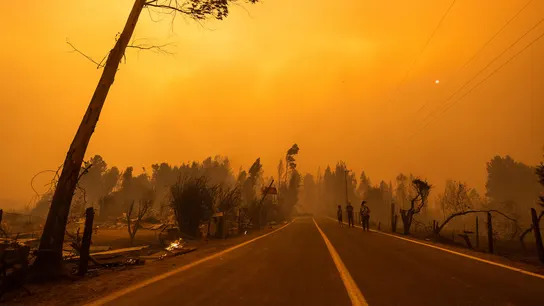 Fotografía de una zona incendiada este sábado cerca a la ciudad de Santa Juana, en Chile. Fotografía de una zona incendiada este sábado cerca a la ciudad de Santa Juana, en Chile.