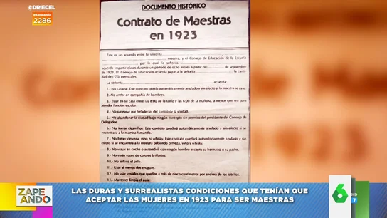 Las surrealistas y machistas condiciones laborales en un contrato para maestra en 1923: "No casarse y llevar dos enaguas" Las surrealistas y machistas condiciones laborales en un contrato para maestra en 1923: "No casarse y llevar dos enaguas"