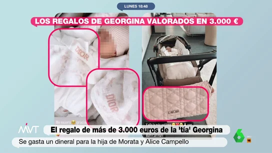 El ostentoso regalo valorado en más de 3.000 de Georgina Rodríguez a la hija de Álvaro Morata y Alice Campello El ostentoso regalo valorado en más de 3.000 de Georgina Rodríguez a la hija de Álvaro Morata y Alice Campello