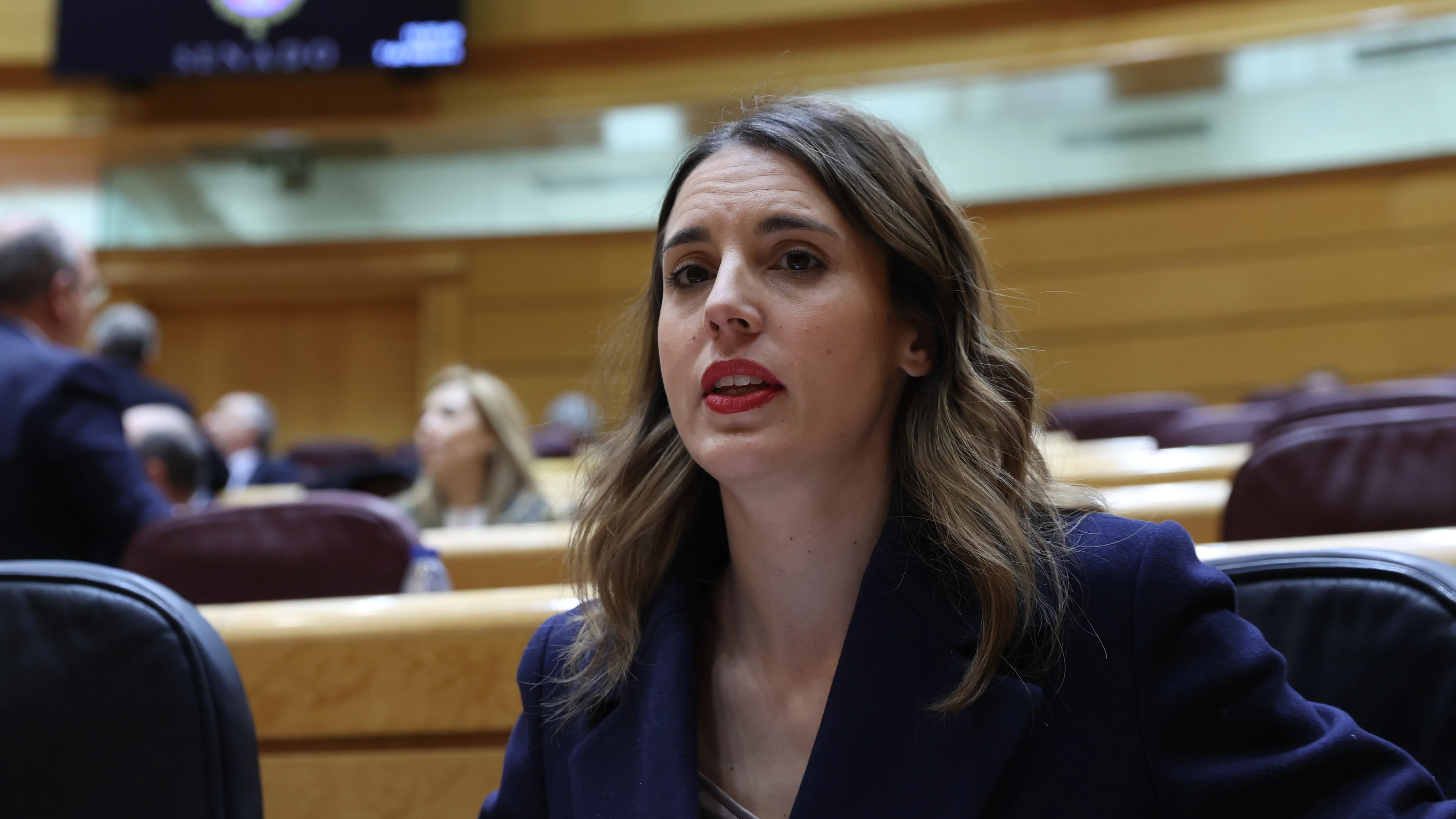 La ministra de Igualdad, Irene Montero, durante el pleno del Senado