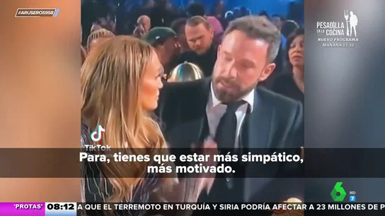 Se descubre lo que le dijo Jennifer Lopez a Ben Affleck en los Grammy: "Tienes que estar más simpático" Se descubre lo que le dijo Jennifer Lopez a Ben Affleck en los Grammy: "Tienes que estar más simpático"