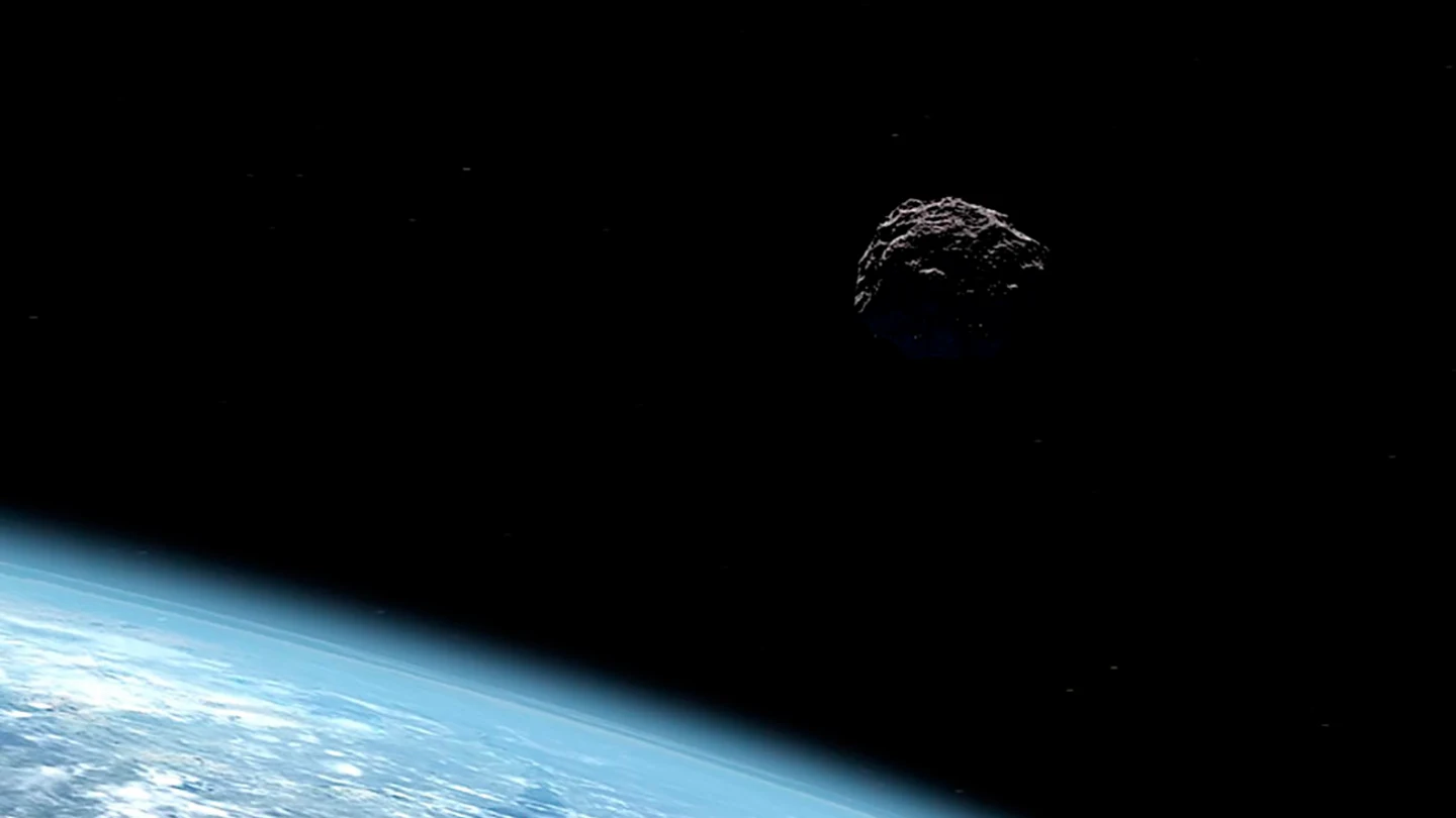 Ilustración de un objeto cercano a la Tierra, como el asteroide o miniluna 2022 NX1 Ilustración de un objeto cercano a la Tierra, como el asteroide o miniluna 2022 NX1
