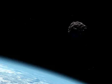 Ilustración de un objeto cercano a la Tierra, como el asteroide o miniluna 2022 NX1 Ilustración de un objeto cercano a la Tierra, como el asteroide o miniluna 2022 NX1
