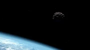 Ilustración de un objeto cercano a la Tierra, como el asteroide o miniluna 2022 NX1