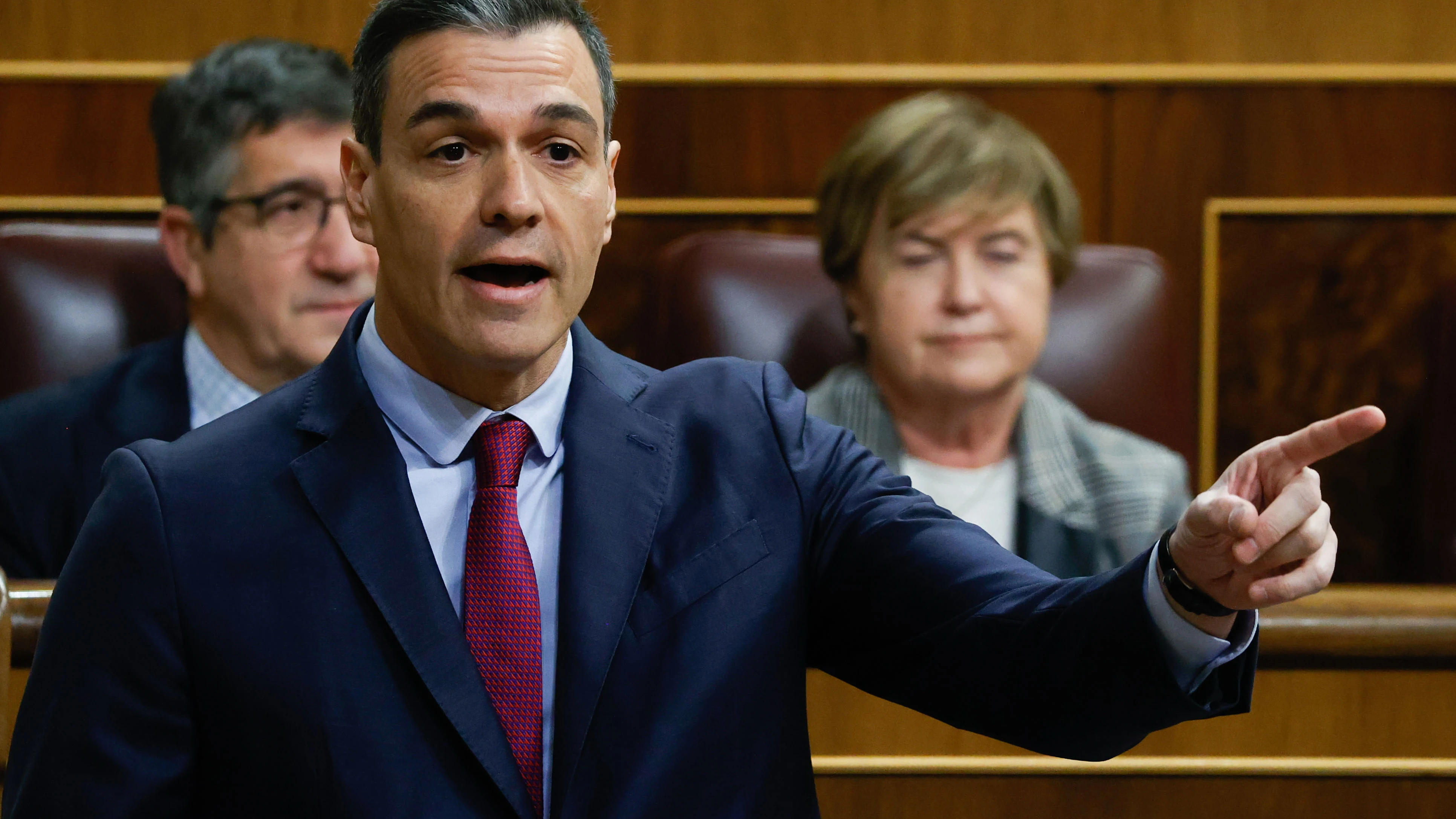 El presidente del Ejecutivo, Pedro Sánchez, interviene durante la sesión de control al Gobierno.