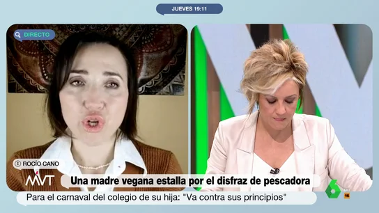 Rocío Cano, una madre vegana enfadada por el disfraz del colegio de su hija. Madre vegana