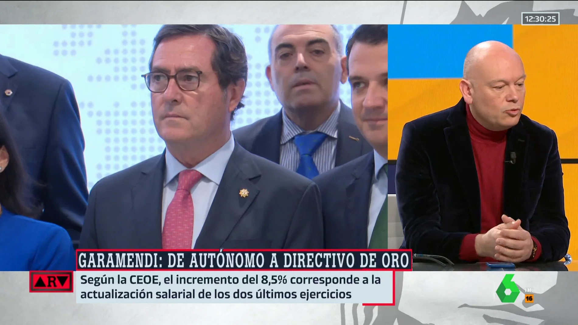 Gabriel Sanz, después de que Garamendi (CEOE) se aumente el sueldo un 9%: "Va a tener muy difícil negarse a subir los sueldos"