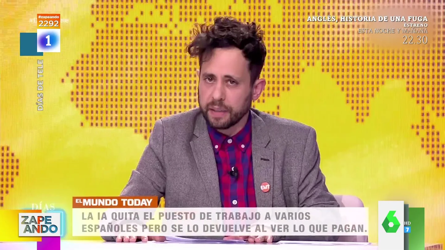La noticia del Mundo Today sobre la inteligencia artificial que divierte en Zapeando La noticia del Mundo Today sobre la inteligencia artificial que divierte en Zapeando