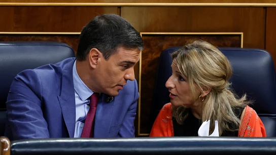 Pedro Sánchez y Yolanda Díaz, en el Congreso de los Diputados. Pedro Sánchez y Yolanda Díaz, en el Congreso de los Diputados.