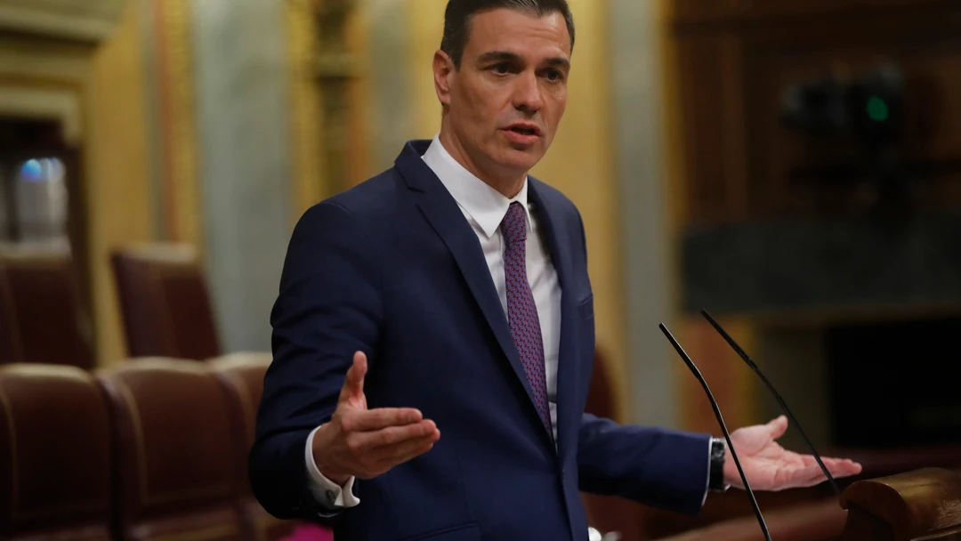 El presidente del Gobierno, Pedro Sánchez, interviene durante una sesión plenaria en el Congreso de los Diputados.