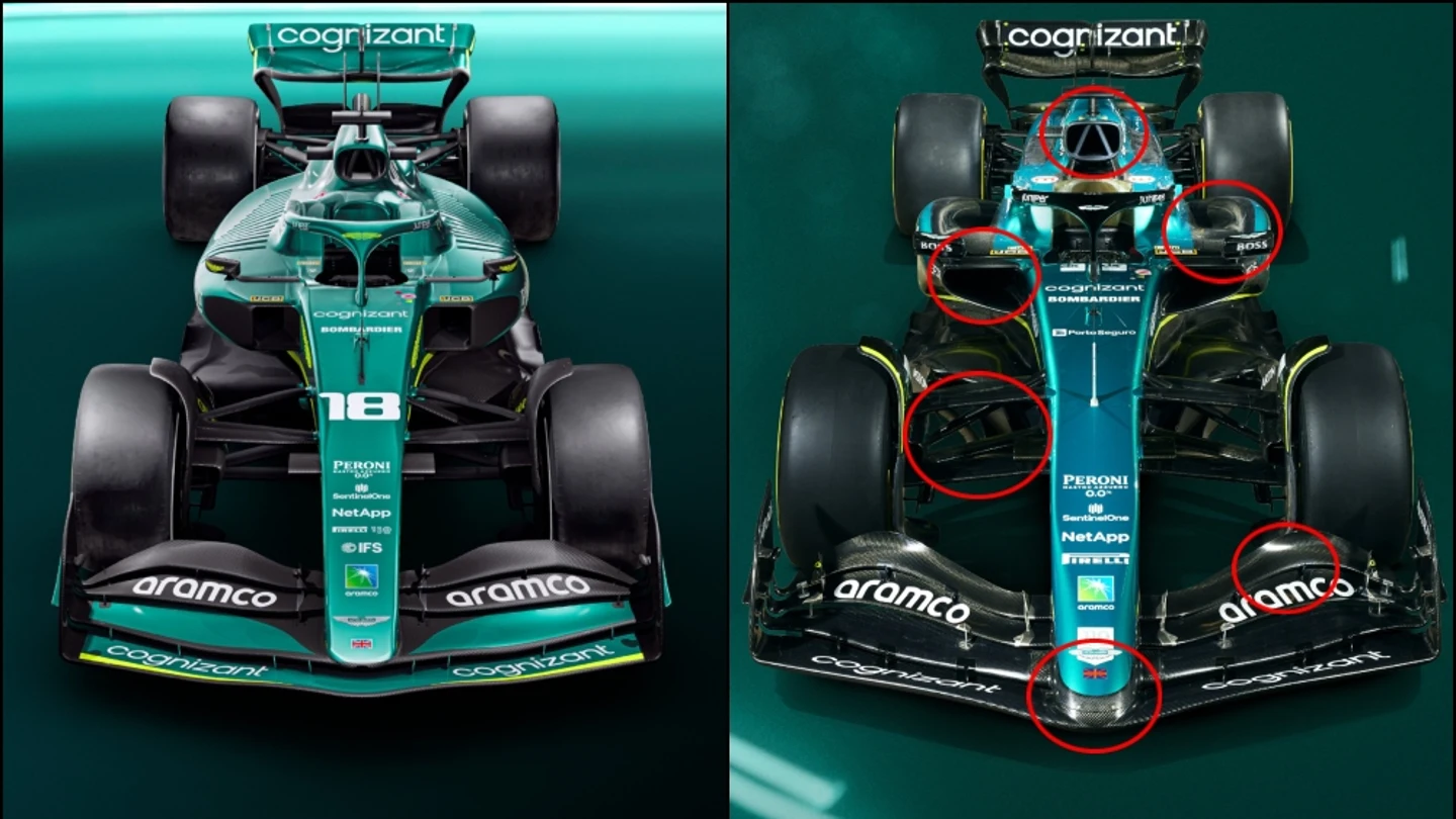 El nuevo Aston Martin de Fernando Alonso, a examen: ¿Qué diferencias hay entre el de 2022 y 2023? El nuevo Aston Martin de Fernando Alonso, a examen: ¿Qué diferencias hay entre el de 2022 y 2023?