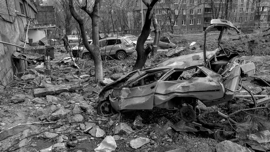 Imagen de una ciudad ucraniana destruida durante la guerra Imagen de una ciudad ucraniana destruida durante la guerra