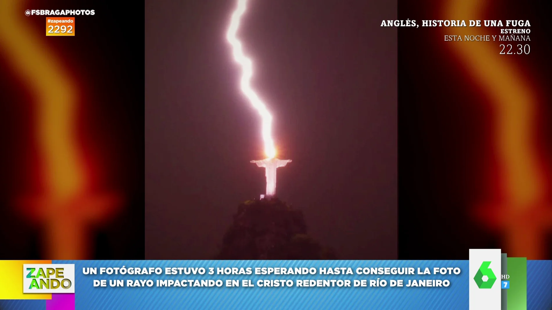 La impactante imagen de un rayo impactando contra el Cristo Redentor de Río de Janeiro