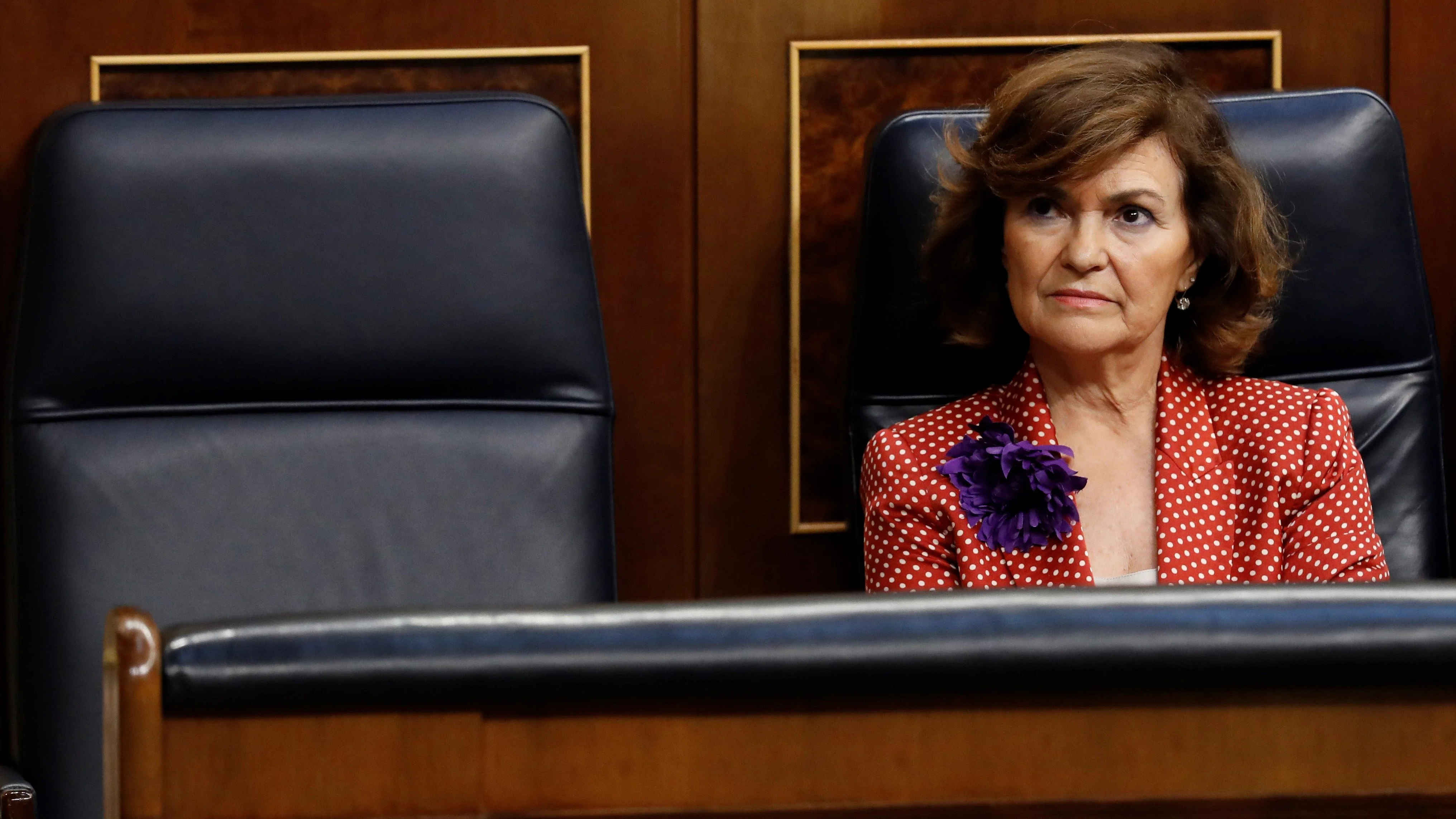 Carmen Calvo, en el Congreso de los Diputados.