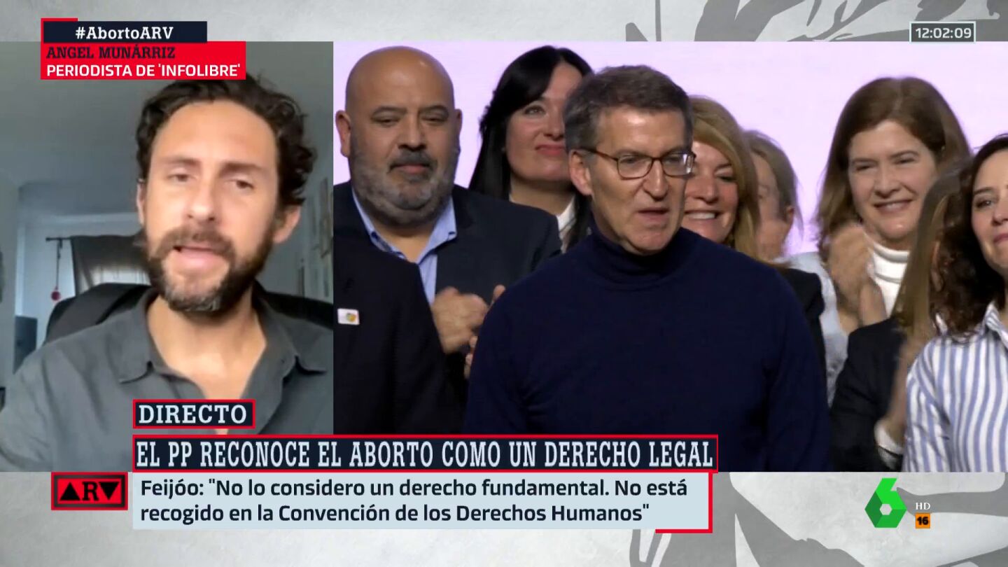 &Aacute;ngel Mu&ntilde;arriz, sobre el PP y su posici&oacute;n en la ley del aborto: "Feij&oacute;o es especialista de nadar entre dos aguas"