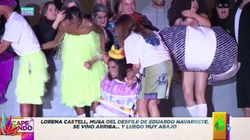 Lorena Castell y La Terremoto acabaron en el suelo en el desfile de Eduardo Navarrete