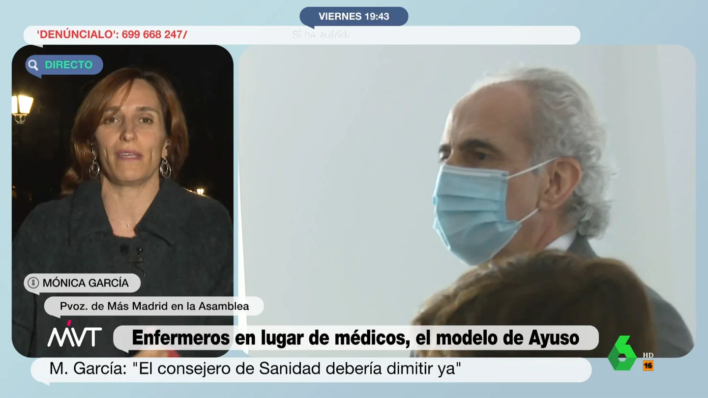 Mónica García acusa a Ayuso de "escudarse" en las potenciar la enfermería para "cargarse la Atención Primaria" Mónica García acusa a Ayuso de "escudarse" en las potenciar la enfermería para "cargarse la Atención Primaria"
