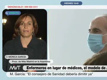 Mónica García acusa a Ayuso de &quot;escudarse&quot; en las potenciar la enfermería para &quot;cargarse la Atención Primaria&quot;